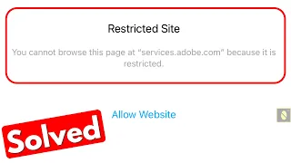 You Cannot Browse This Page Because It Is Restricted IPad IPhone 