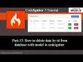 Codeigniter 3 Tutorial Part-13 How to delete data by id from database with model in codeigniter