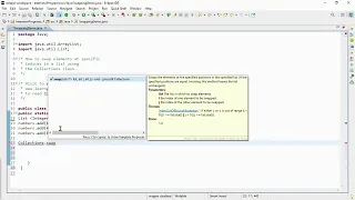 Java Tutorial Swapping Elements in a List using Collections swap Method