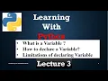 2022 Variables in Python What is a Variable in Python Limitations of Variables - PART 3