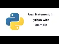 PASS STATEMENT IN PYTHON TAMIL PYTHON TUTORIAL FOR BEGINNERS PYTHON PROGRAMMING