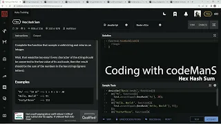 Codewars 7 kyu Hex Hash Sum Javascript