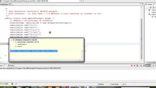 HOW TO FIND DOES ARRAYLIST CONTAINS AN ELEMENT OR NOT DEMO