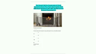 Fire Guard F60 For Construction Torch Operations Exam Prep Test Latest Update 2025 2026 Exam Questi