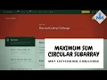 MAXIMUM SUM CIRCULAR SUBARRAY LEETCODE C CODE EXPLANATION KADANE S ALGO