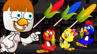 Pollitos Pio comendo milho com os amigos - compilação de canções infantis