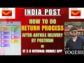 How to do Return Process in It2 0 Branch post office after article delivery by postman in IMA