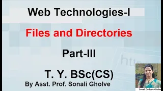 Files in Web Technologies Part 3 Files in PHP part 3