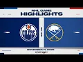NHL Highlights | Sabres vs. Oilers - November 17, 2025