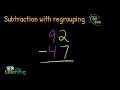 Subtraction with Regrouping 2-Digit Numbers Example