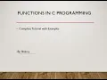Functions in C Programming Complete Tutorial with Examples Part-3