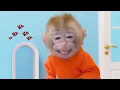 Monkey Baby Bon Bon and Little Duckling Chased Dramatically by a Giant Dinosaur