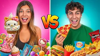 COMIENDO DULCE VS SALADO POR 24 HORAS !!