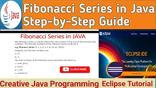 Fibonacci Series of Numbers in Java Java Program Creative Java Programming