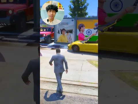 GTA V STEALING SOURAV JOSHI SUPERCAR FAMOUS YOUTUBER CAR STEALING CHALLENGE MICHAEL #shorts #gta5