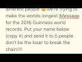 2016 longest IMessage