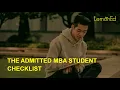The Admitted MBA Student Checklist Quick MBA Tips LemonEd