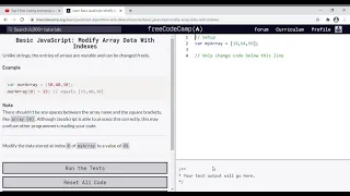 41 - Learn Basic JavaScript Modify Array Data With Indexes