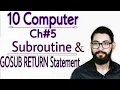 Subroutine in GW BASIC GOSUB Return Statement 10 class computer chapter 5