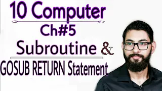 Subroutine in GW BASIC GOSUB Return Statement 10 class computer chapter 5