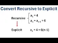 Arithmetic Sequence Convert Recursive Formula to Explicit Formula