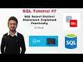 SELECT DISTINCT Statement SQL Tutorial for Beginners Explained Practically - In Hindi