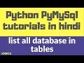 7 Python MySQL connector tutorial in Hindi - List all existing tables in the DataBase