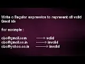 write a regular expression to represent valid Gmail id s