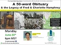 A 50-word Obituary the Legacy of Fred Charlotte Humphrey - A Lived Black Exp CommUnity Dialogue