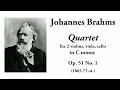 Brahms: String Quartet No. 1 in C minor, Op. 51 No. 1 (with Score)