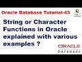 String or Character Functions in Oracle explained with various Examples Oracle Database Tutorial