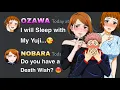 If Yuji Nobara and Ozawa had a Sleepover Jujutsu Kaisen discord server