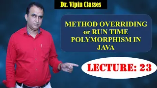 Java OOPS - 23 Method Overriding Java Run Time Polymorphism Java CS Teacher