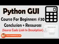 Tkinter Tutorials Conclusion Resources Python Tkinter GUI Tutorial In Hindi