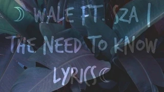 Wale ft. SZA | The Need To Know Lyrics