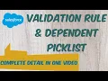 Validation Rule Dependent Picklist In Salesforce Validation Rule In Salesforce Example SFDC
