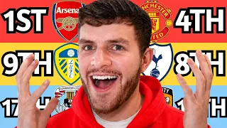 MY PREMIER LEAGUE PREDICTIONS