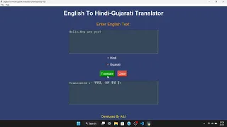 English to Hindi and Gujarati Translator