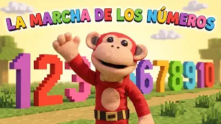 LA MARCHA DE LOS NÚMEROS DEL 1 AL 10 4K MONOSILABO. canciones infantiles