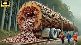 Extreme Dangerous Fastest Big Chainsaw Cutting Tree Machines | Monster Stump Removal Excavator #20