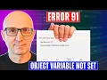 VBA Run-time Error 91 Object-variable or With block variable not set