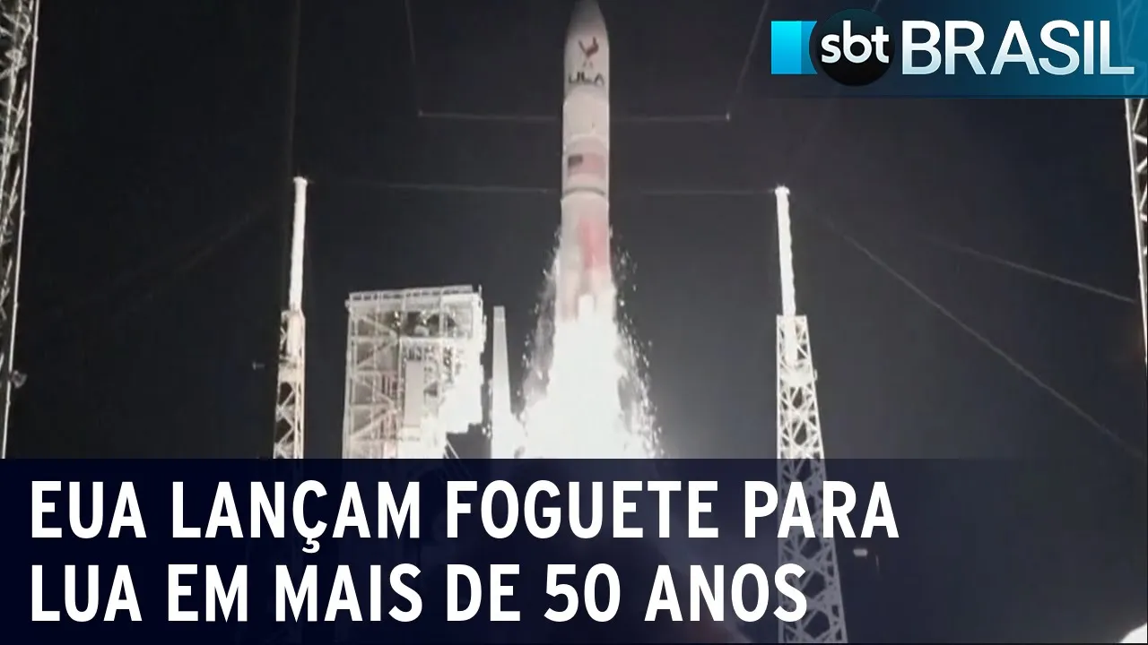 EUA lançam foguete em direção à Lua pela primeira vez em mais de 50 anos | SBT Brasil (08/01/24)