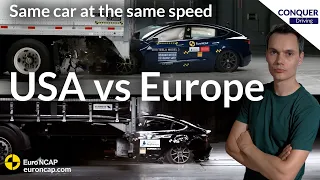 Why you are so much more likely to survive this collision in the USA than in Europe.