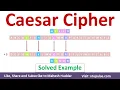 Caesar Cipher Solved Example for Encryption and Decryption in Cryptography by Vidya Mahesh Huddar