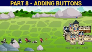 PyGame Castle Defender Game Beginner Tutorial in Python - PART 8 Castle Repair and Upgrade Buttons