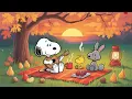 Download Lagu Snoopy's Autumn Picnic 🍁☕ Cozy Lofi Beats for Study, Reading \u0026 Peaceful Work