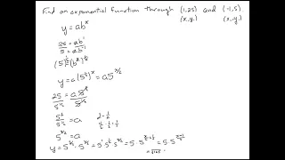 Find an Exponential Through 2 Points 1 25 and 1 5