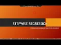 How to conduct stepwise Regression forward selection Part A