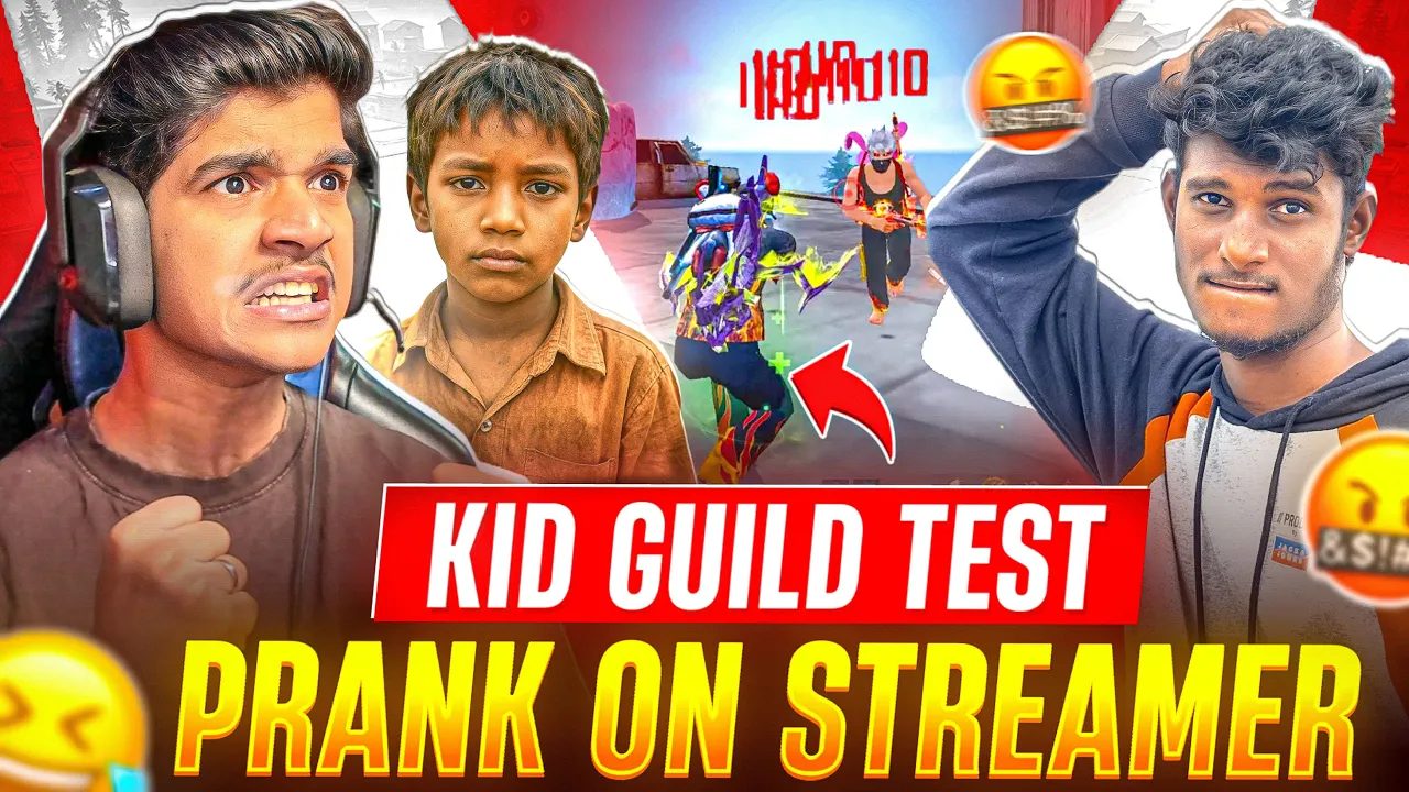 KID GUILD😱 TEST PRANK ON ANGRY🤬 STREAMER | 1 VS 4🔥 | HACKER ?? | FREE FIRE IN TELUGU #dfg #freefire