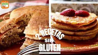 ¡HOTCAKES SIN GLUTEN! 🥞 2 Recetas Fáciles, Esponjosas y Saludables 🌱